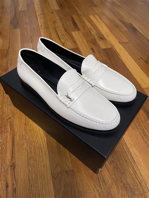 ysl white loafers